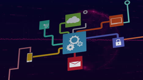 unique video representing global communications with connection of various wireless technologies