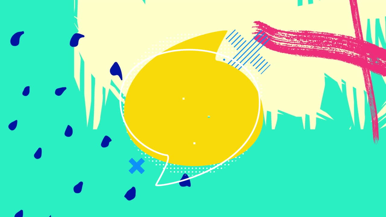 초록색 배경 위에서 움직이는 모양의 애니메이션