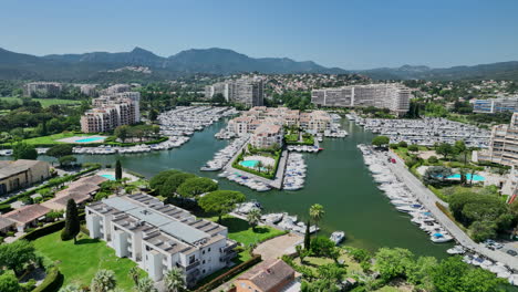 a high-angle view showcases the elegance of mandelieu-la-napoule's marina, a hav