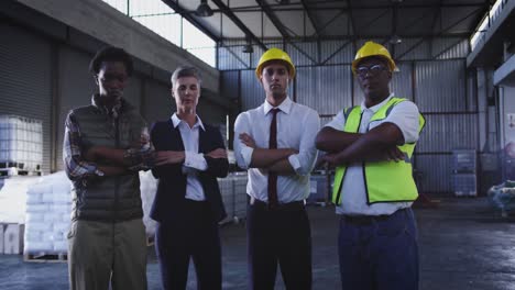 Portrait-of-diverse-warehouse-staff-group-4k