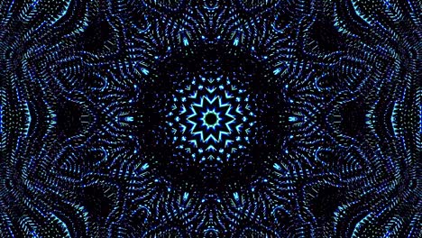 onda de luz puntos abstractos conjunto de color azul caleidoscopio fondo negro