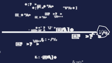animación de las estadísticas y el procesamiento de datos financieros en fondo oscuro