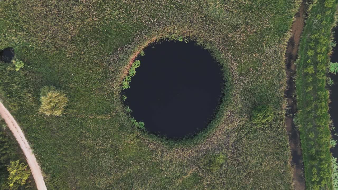 Aerial view of the Neretva delta valley river near Ploce, South Dalmatia, Croatia