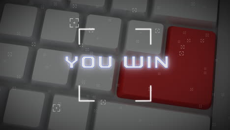 animación de procesamiento de datos y usted gana texto sobre el teclado