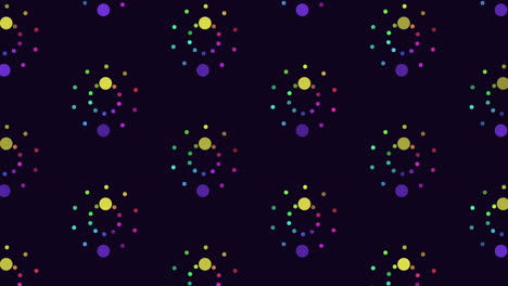 dynamic and playful colorful dot pattern on black background