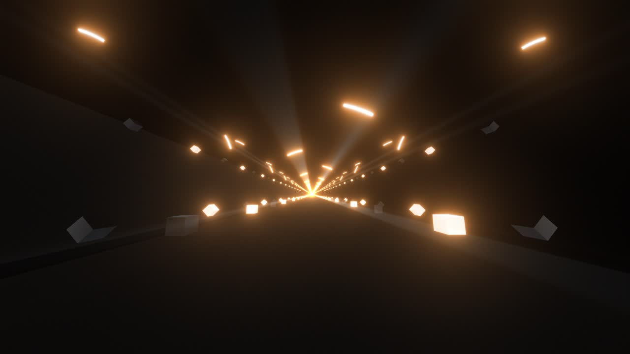 Glowing Light Tunnel 3D Render