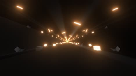 glowing light tunnel 3d render
