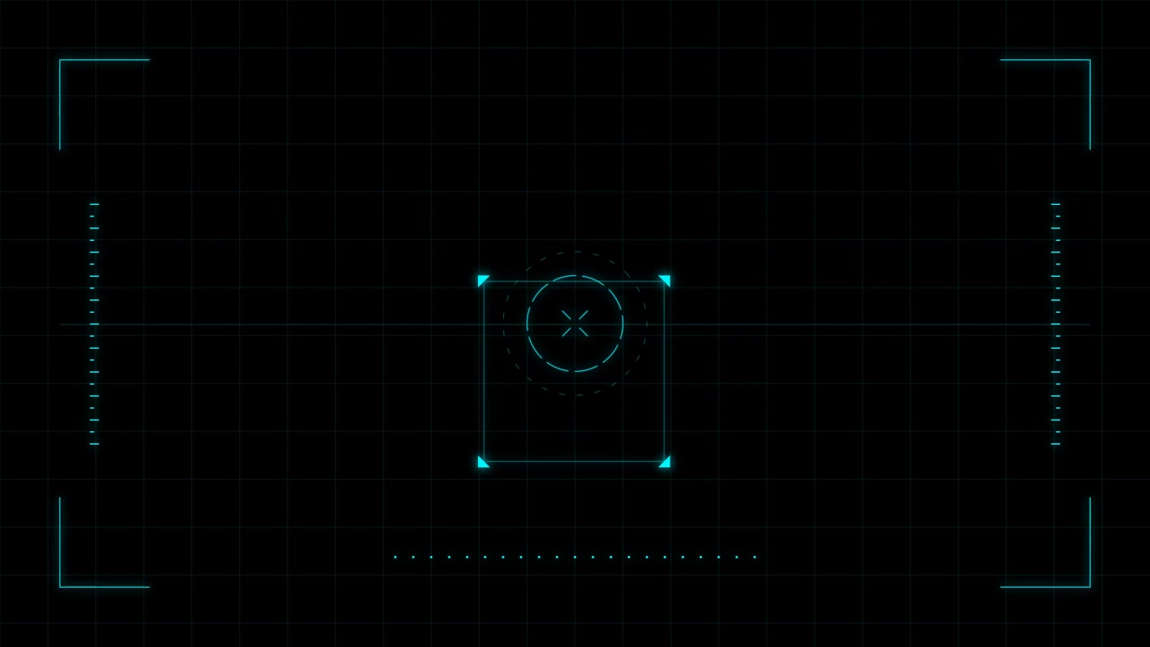 Interface HUD Digital com Retículo de Rastreamento de Alvo em Movimento