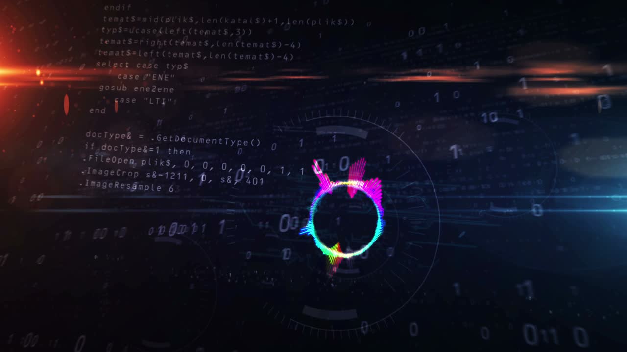 Audio spectrum music neon sign abstract loopable tunnel animation