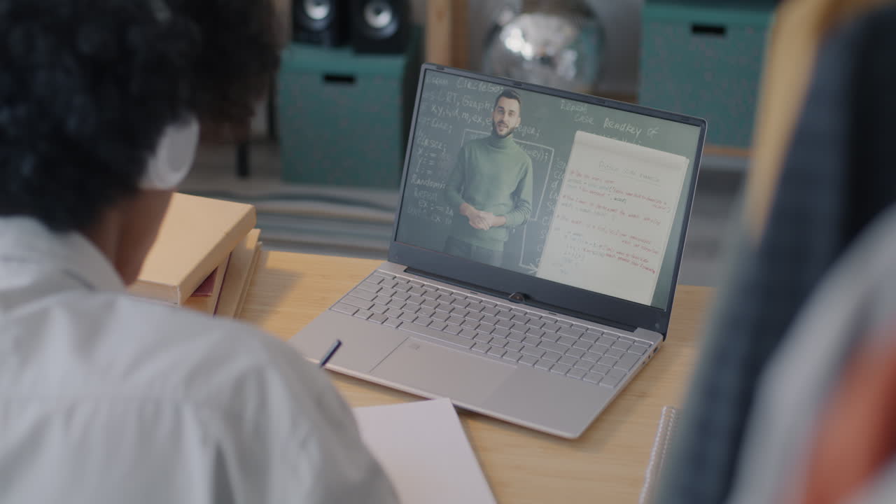 Student Attending Online Math Class