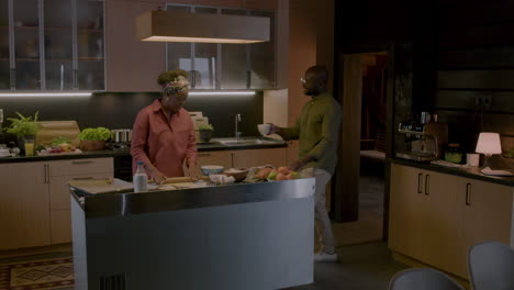 african american couple in the kitchen