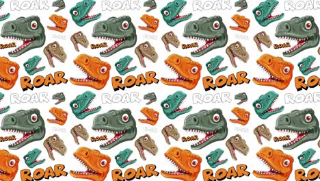 animated t-rex heads with vibrant backgrounds