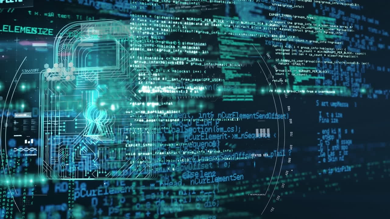 animación del procesamiento de datos a través de un candado de seguridad en línea