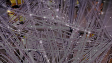 animación de la red de conexiones a través del hardware del servidor informático