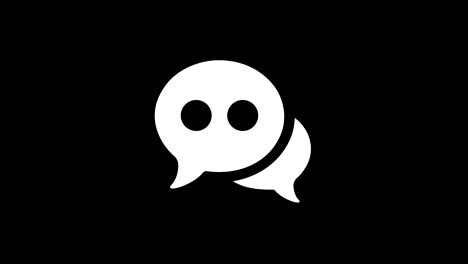 chat message bubble, talk icon vintage twitched bad signal animation.