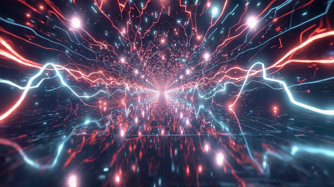 túnel abstracto de luces de neón