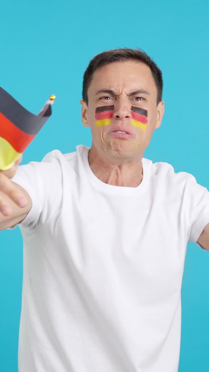 German supporter angry with the decision of the referee