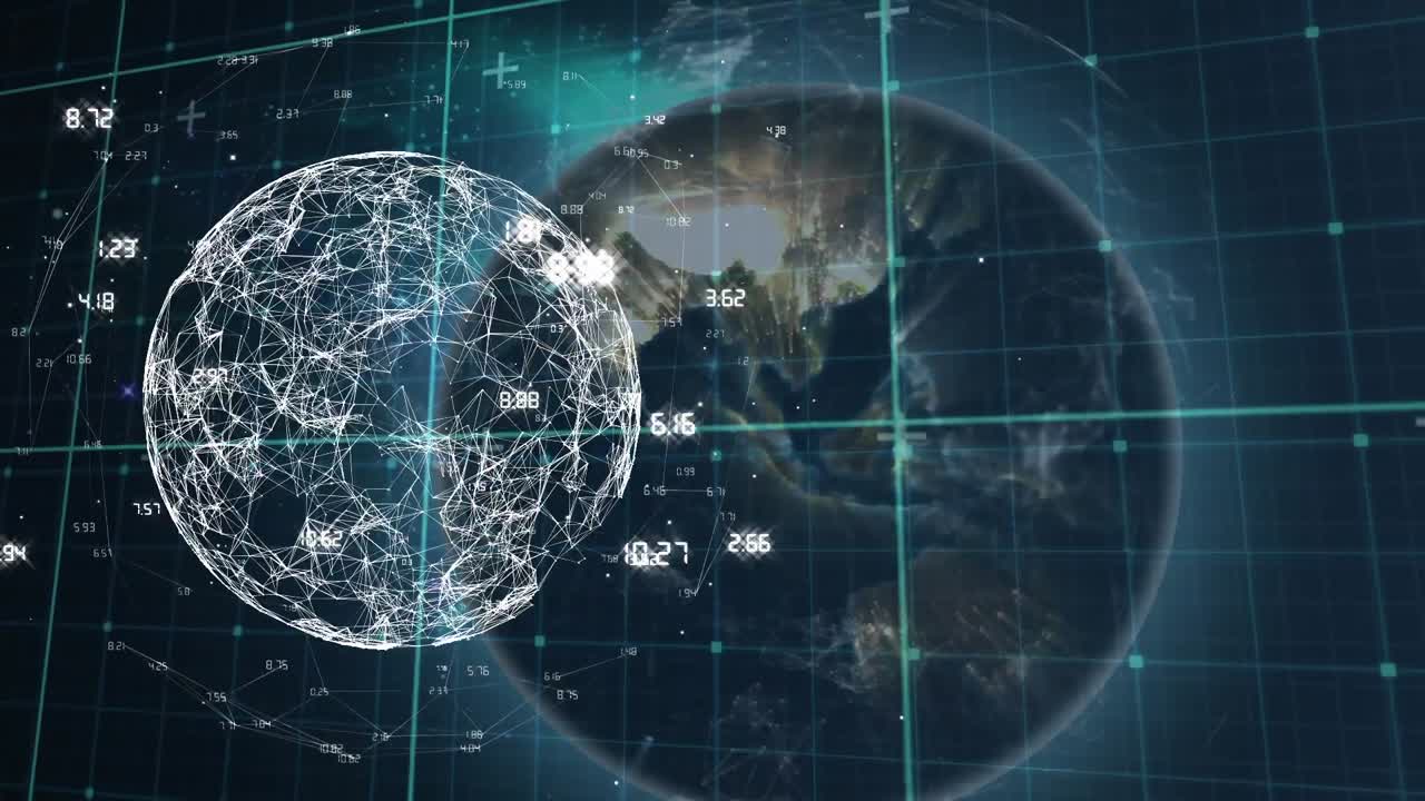 Animation of data processing over globes
