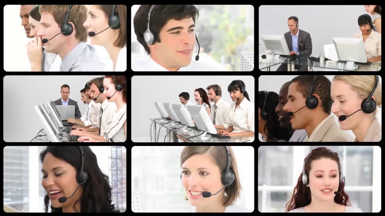 animación de los agentes de clientes internacionales