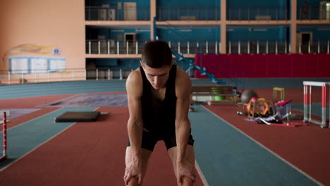 closeup of young man at the sports center