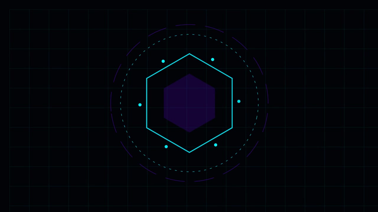 Animação Abstrata de Interface Digital Hexagonal