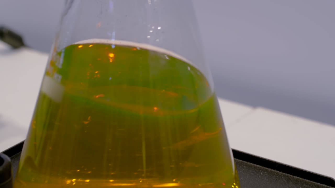 유리 플라스크에 생물학적 플을 혼합, 흔들기, 혼합하기 위한 리탈 이커