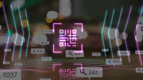 Animation of qr code over social media icons