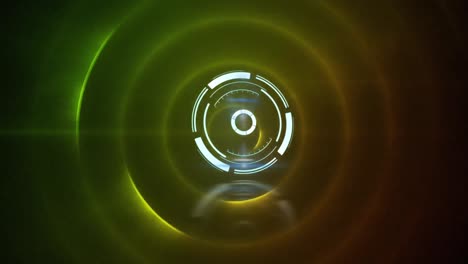 animación del escaneo del alcance sobre los círculos verdes