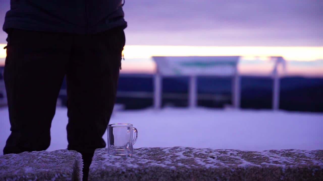 안개 낀 숲속의 아침산책