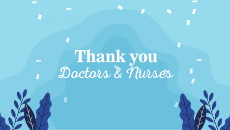 thank you doctors and nurses message lettering