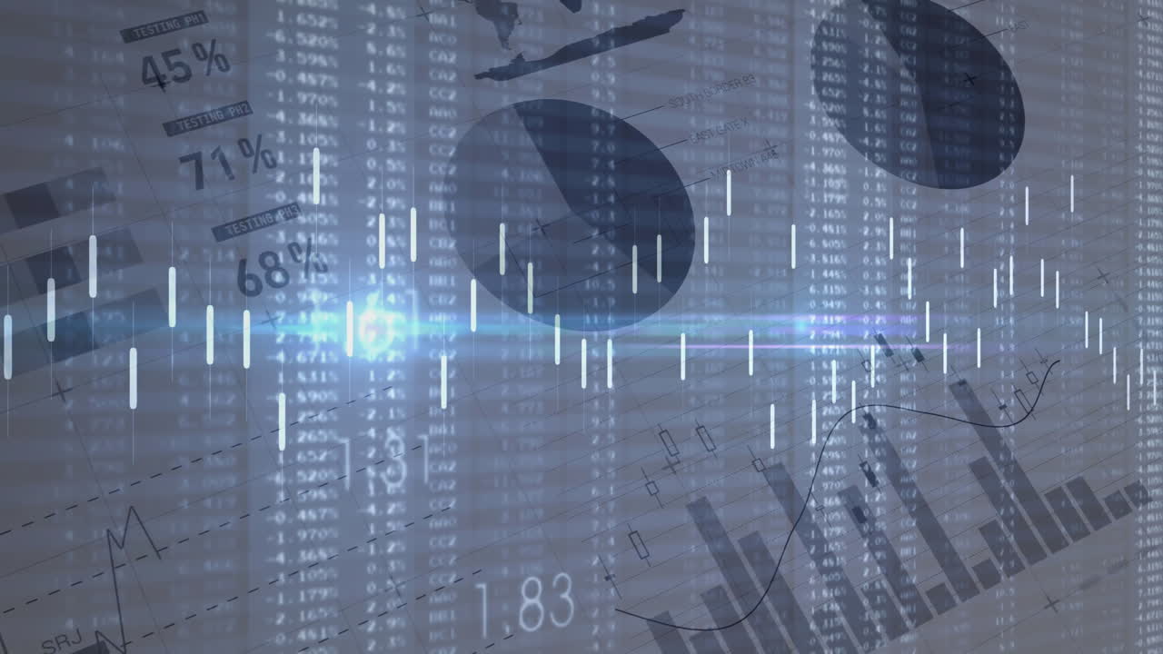 금융 데이터 차트 및 그래프 - 주식 시장 통계에 대한 애니메이션