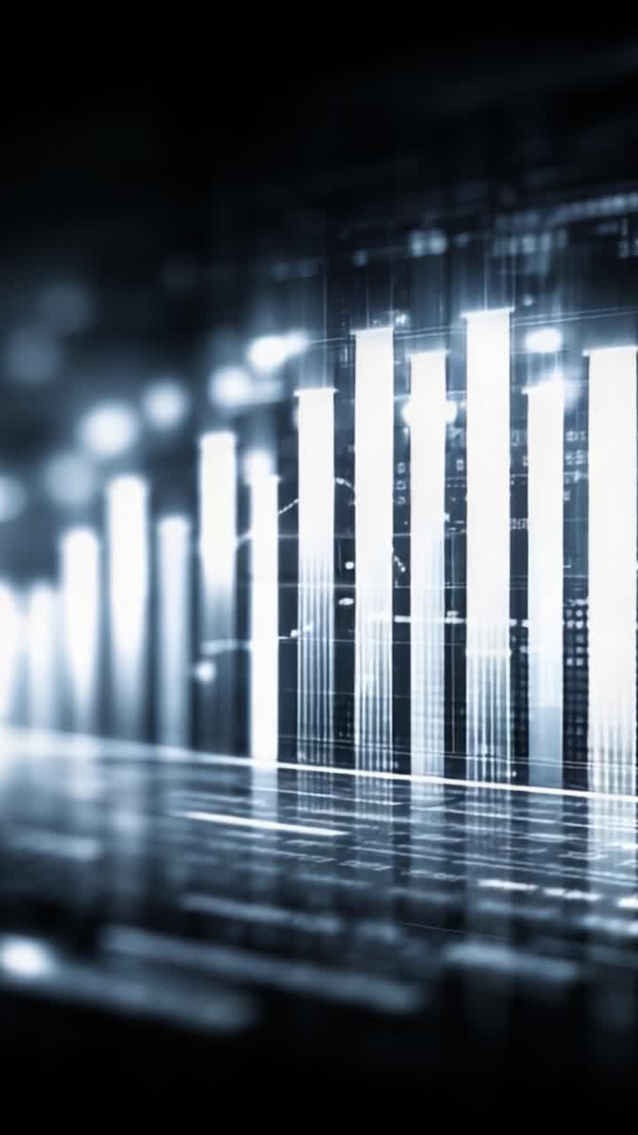 En fengslende reise gjennom datavisualisering: Analyserer trender innen finansielle nøkkeltall med stolpediagrammer og digital analyse i et moderne grensesnitt.