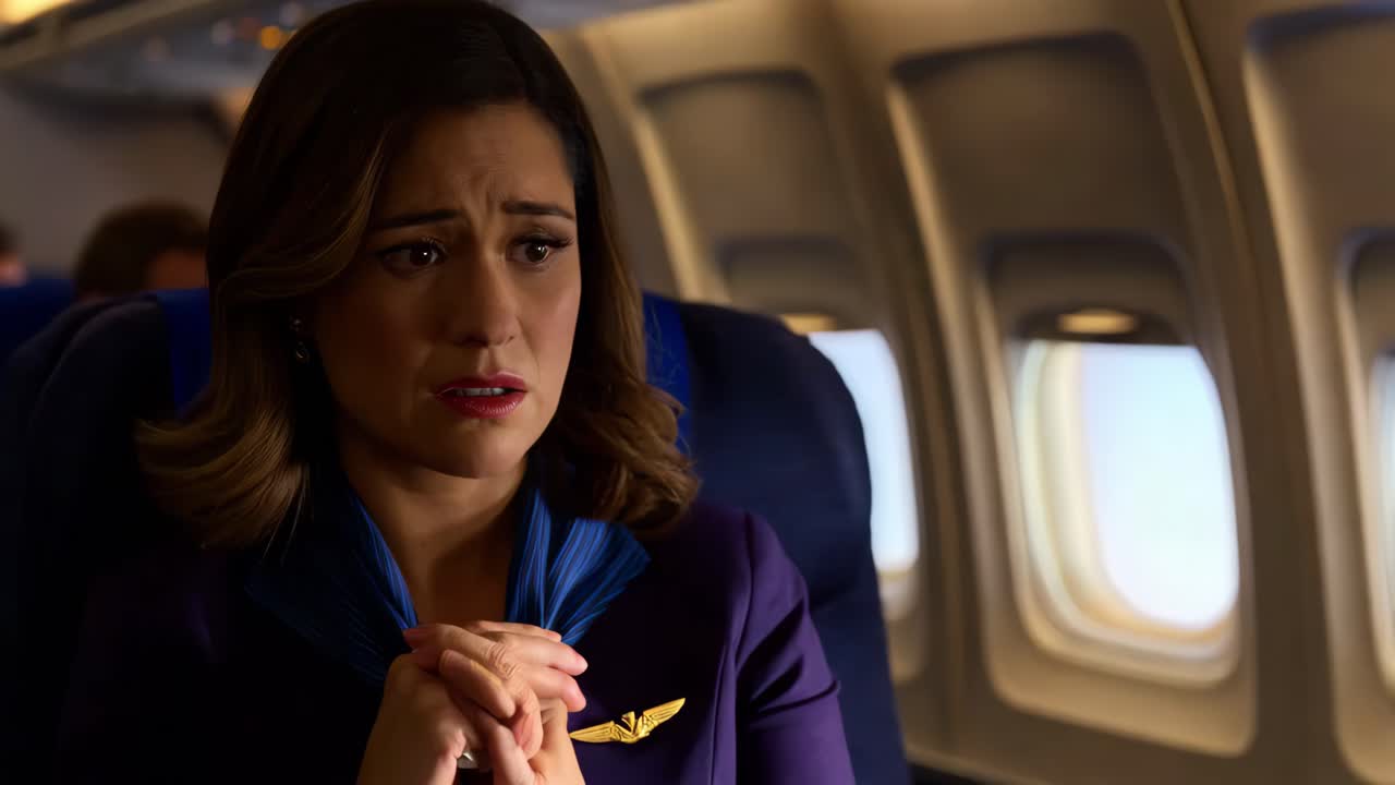 비행기에서 화를 내는 승무원