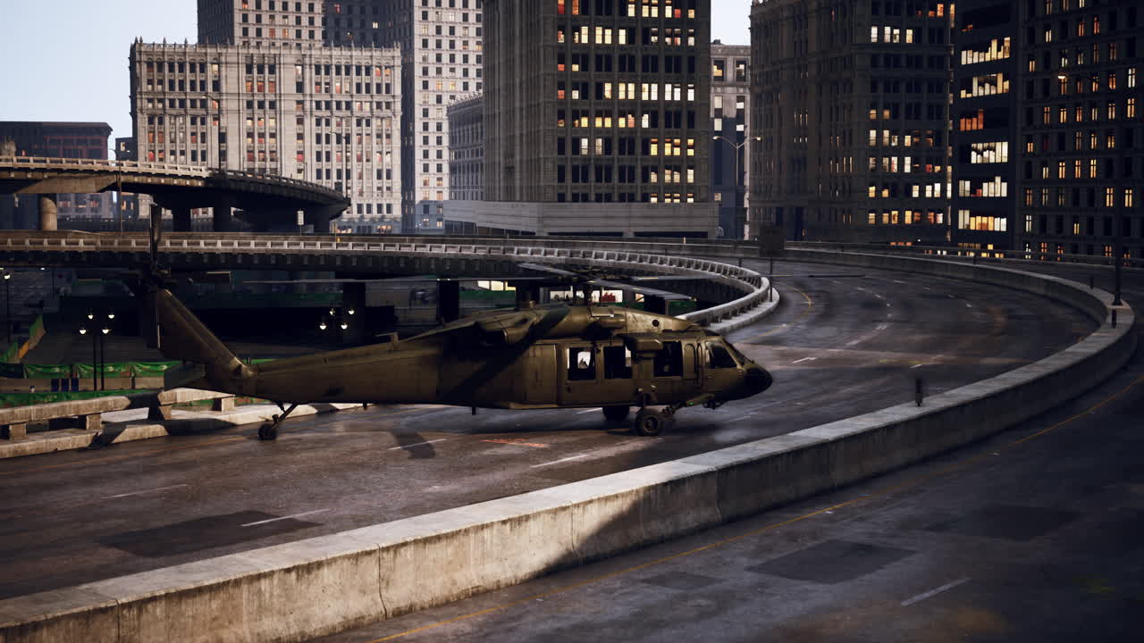 도시 고속도로에서 군사 헬리터