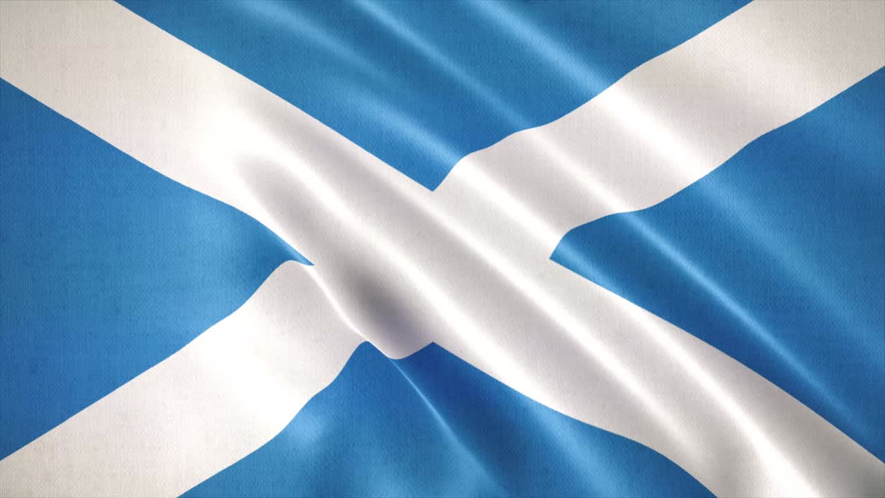 Realistic waving flag of Scotland ,  flag background animation
