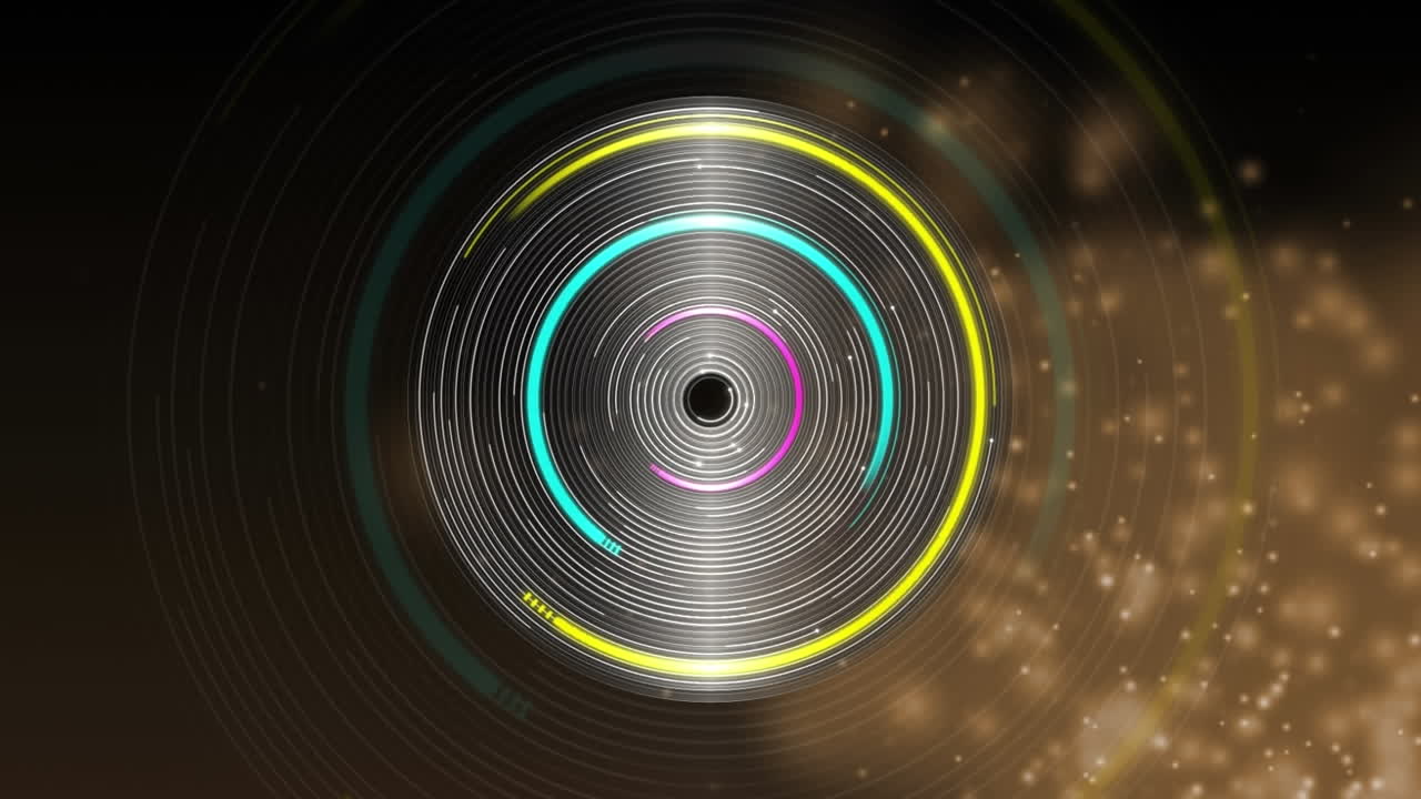 어두운 배경에서 원활한 루프로 움직이는 범위 서클의 애니메이션