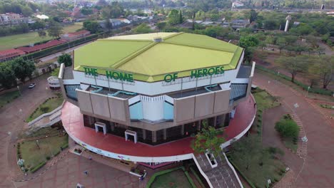 Aerial-drone-shot-of-Kenya-Nairobi-Kasarani's-Indoor-stadium