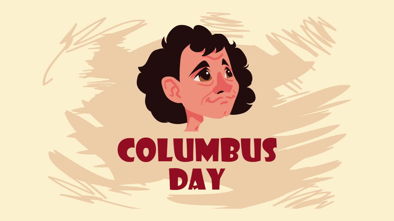 해피 콜럼버스 데이 레터링 애니메이션