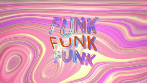 animation of funk text over pink liquid background