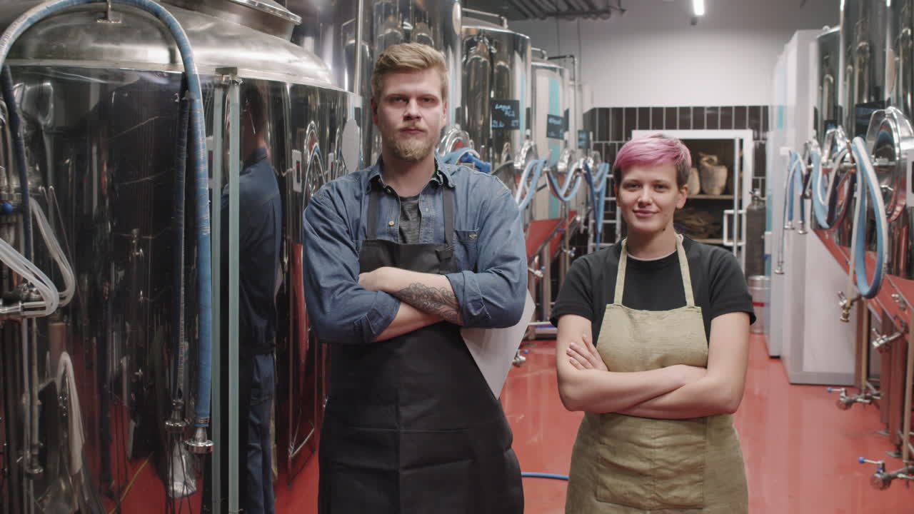 Retrato de um casal de trabalhadores de cervejaria