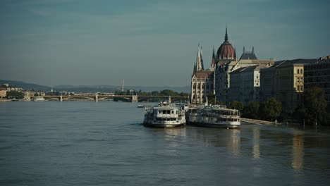 beautiful view of the hungarian parliament building in budapest
