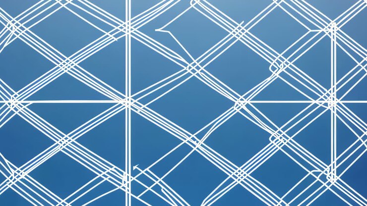 Abstract Blue and White Geometric Pattern