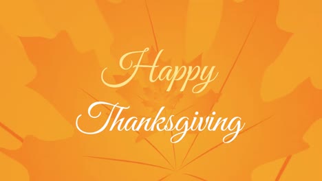 Animation-of-happy-thanksgiving-text-banner-against-autumn-leaf-design-pattern-in-seamless-pattern