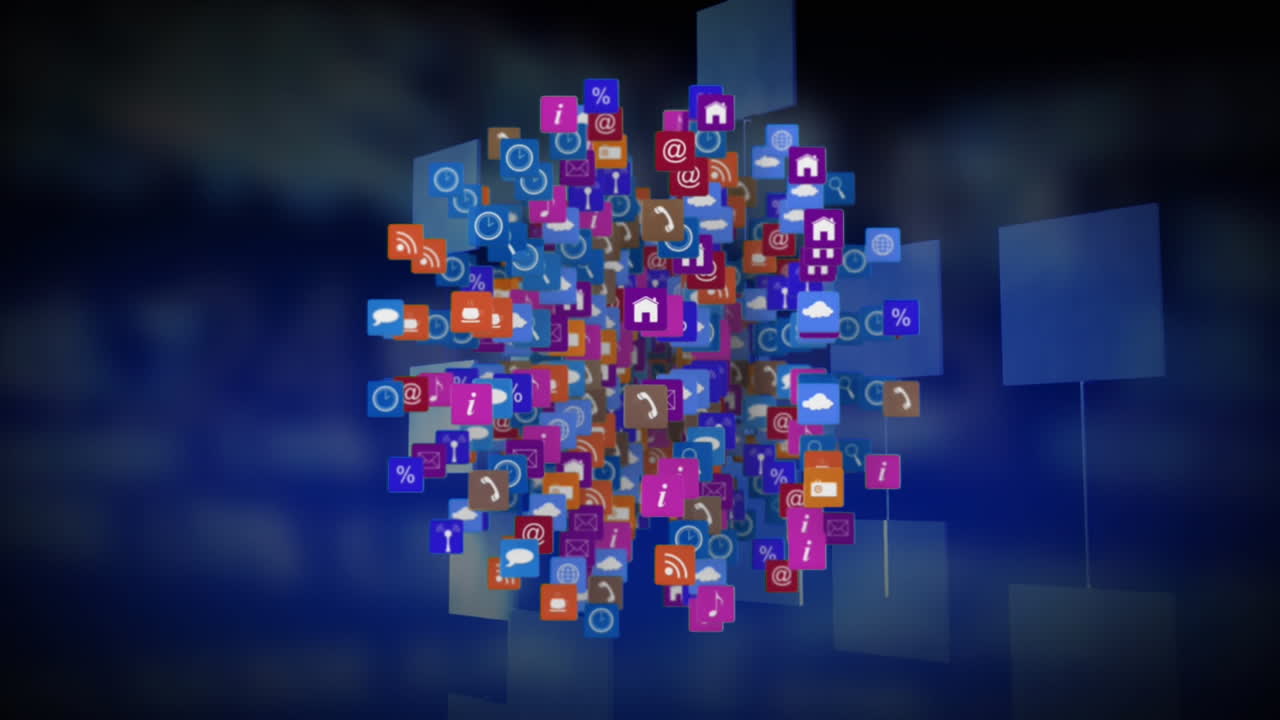 iconos y símbolos de internet en forma de globo