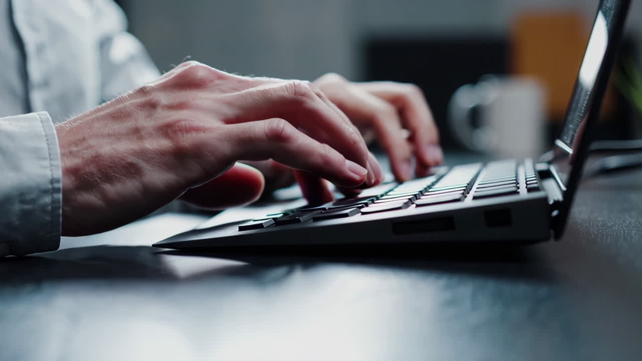 Person Typing on a Laptop