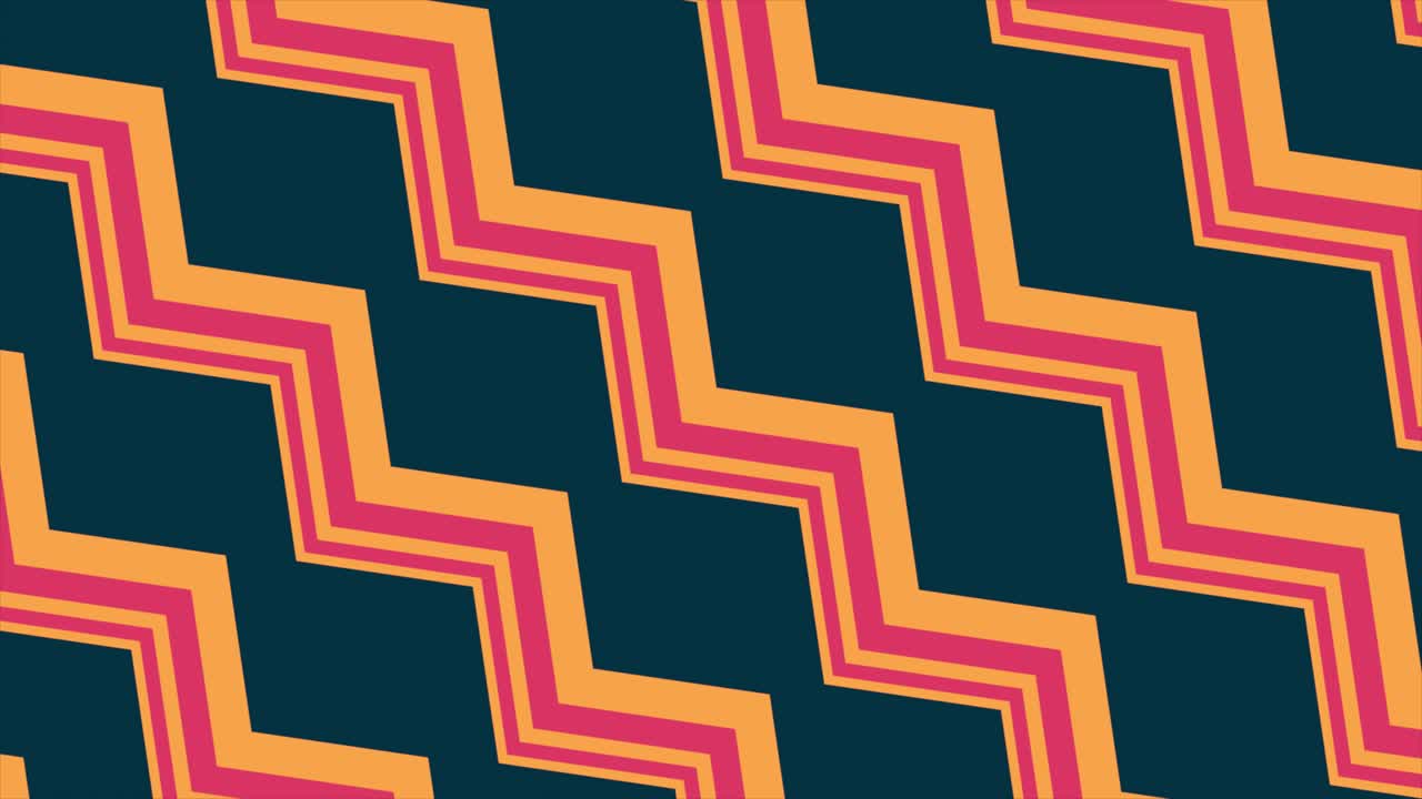 Animeret retro zigzag-mønster der bevæger sig diagonalt