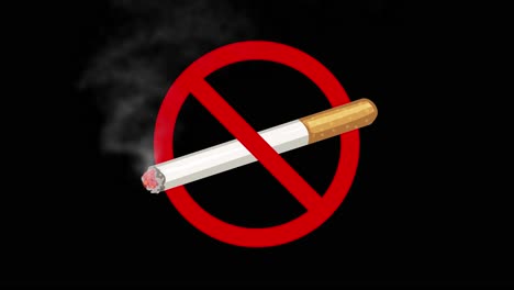 animated sequence of a no smoking sign changing background color.