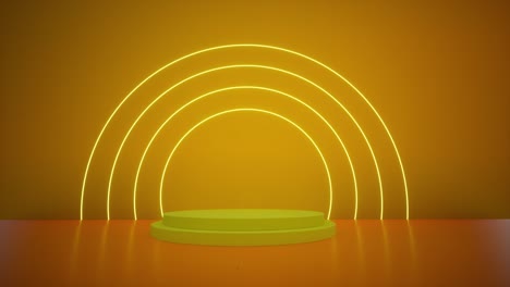 escena del podio de maqueta de neón amarillo vacío imágenes de diseño minimalista elegante 4k