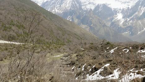 flying in the mountains in nepal.