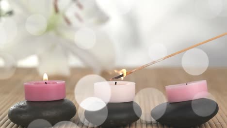 animation of light spots over candles